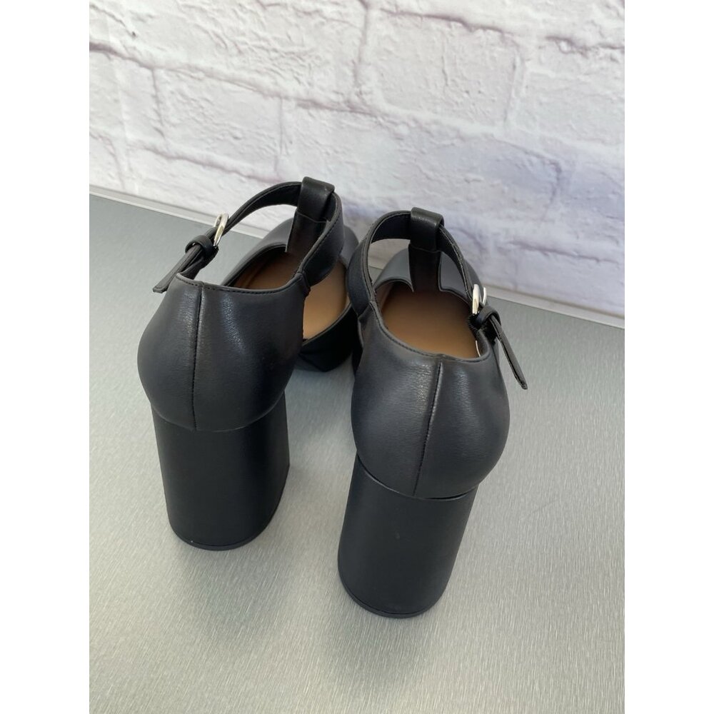Pop Women Black Block Heel Platform Y2K Mary Jane Dress Shoes Size 9M - Picture 7 of 10